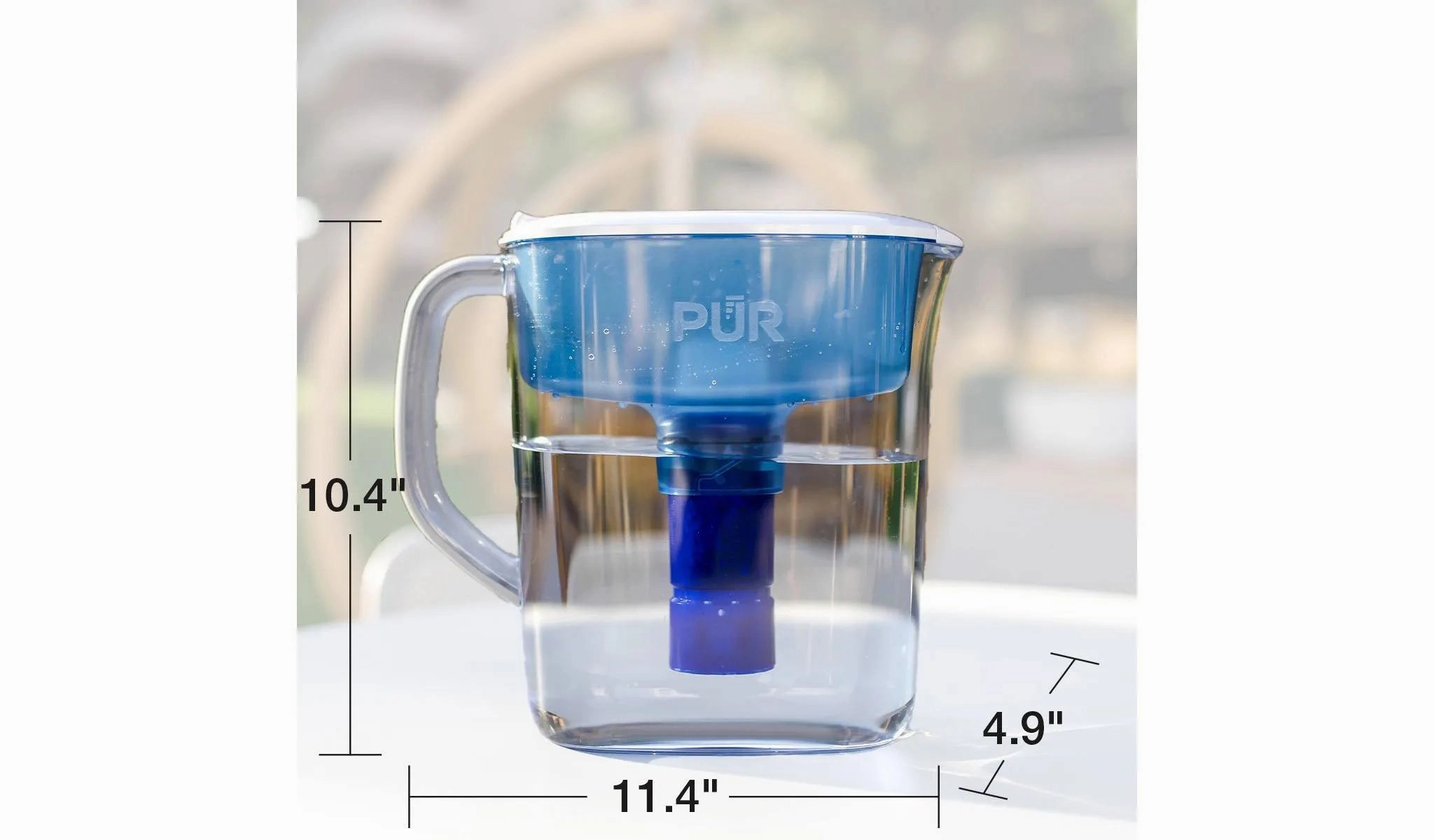 11 Cup Water Pitcher Filtration System White/Blue
