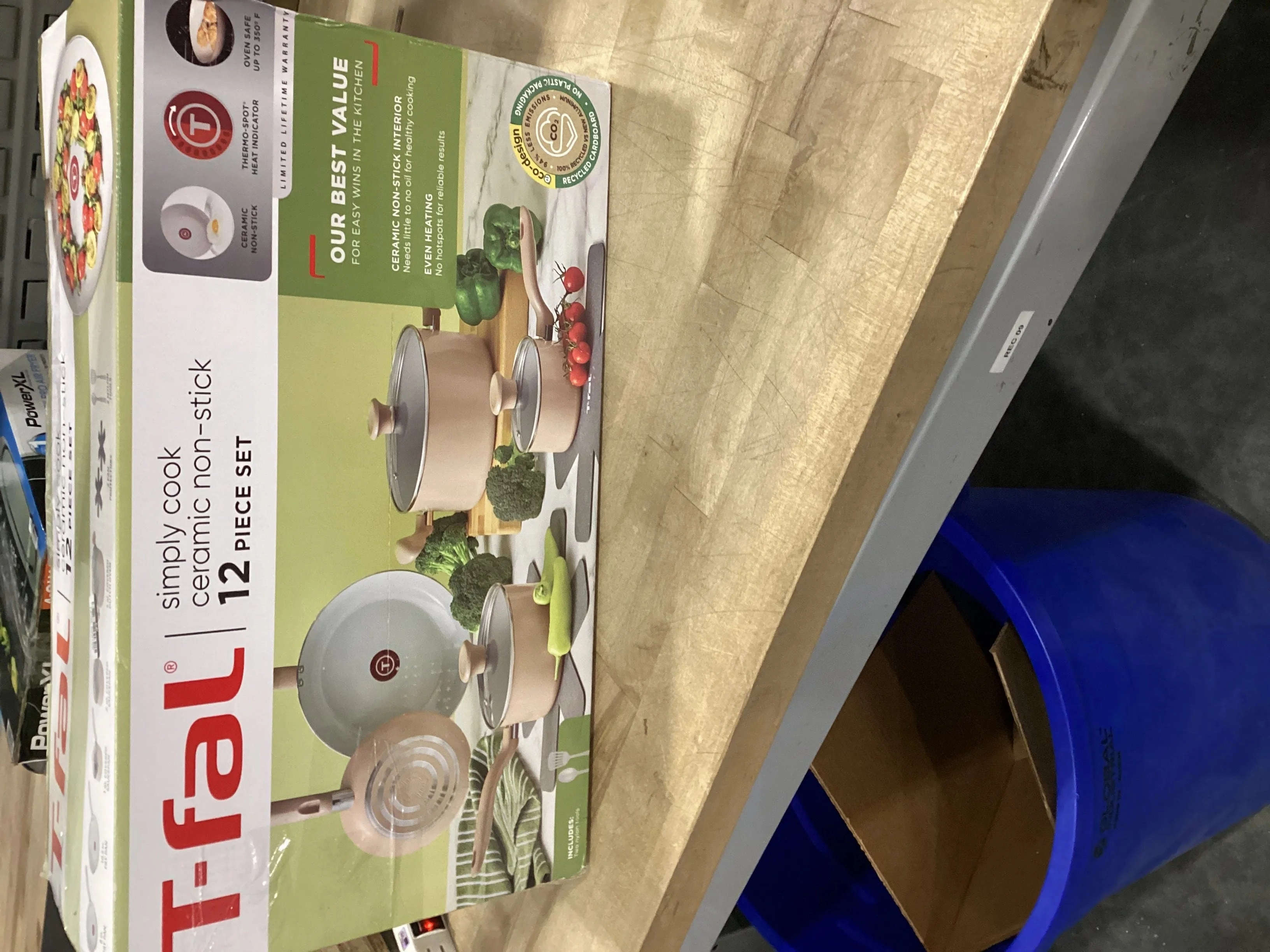 12pc Simply Cook Nonstick Ceramic Cookware Set With Lids & Cool Touch Handles - Beige