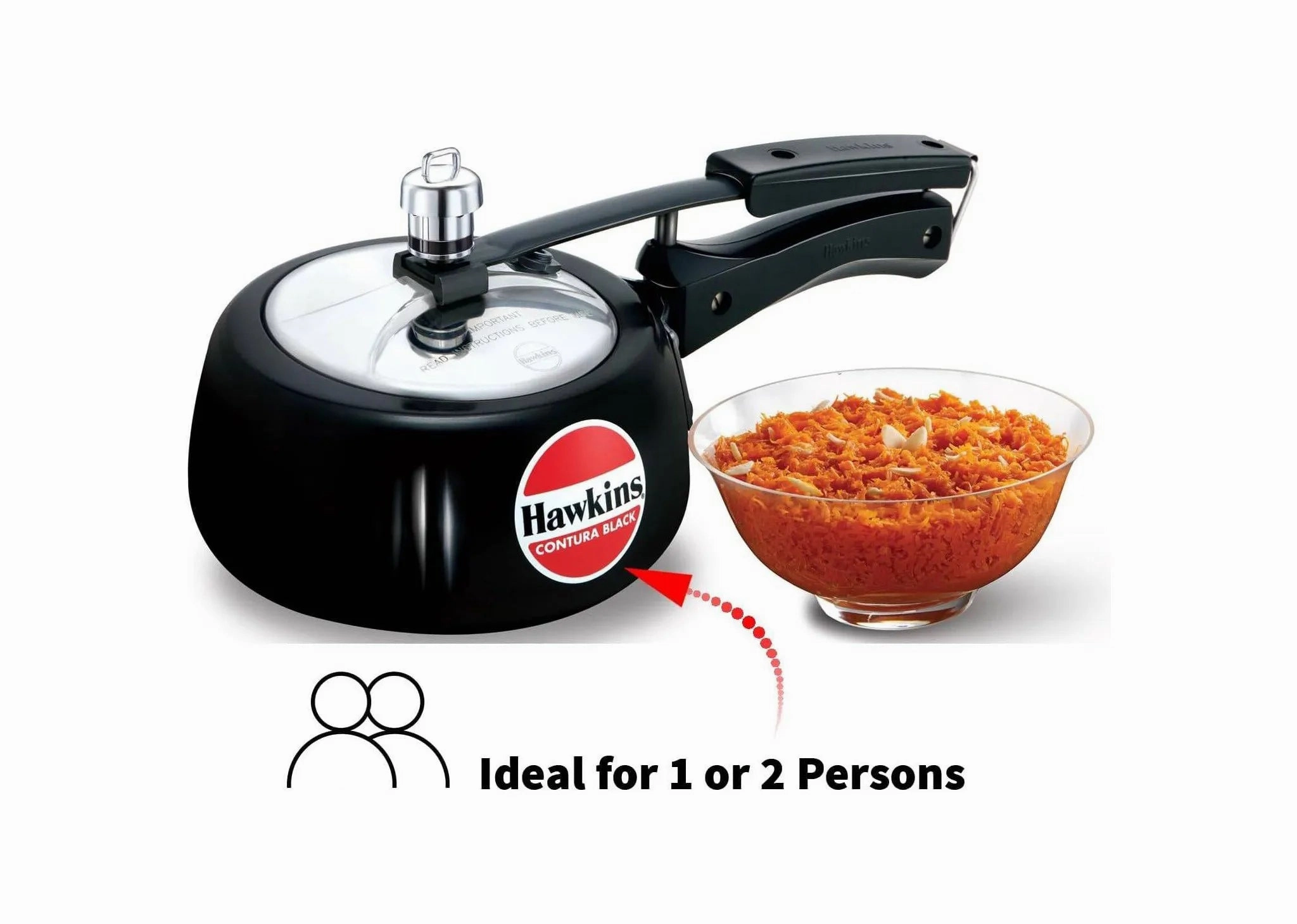 1.5L Contura Hard Anodised Pressure Cooker - Black