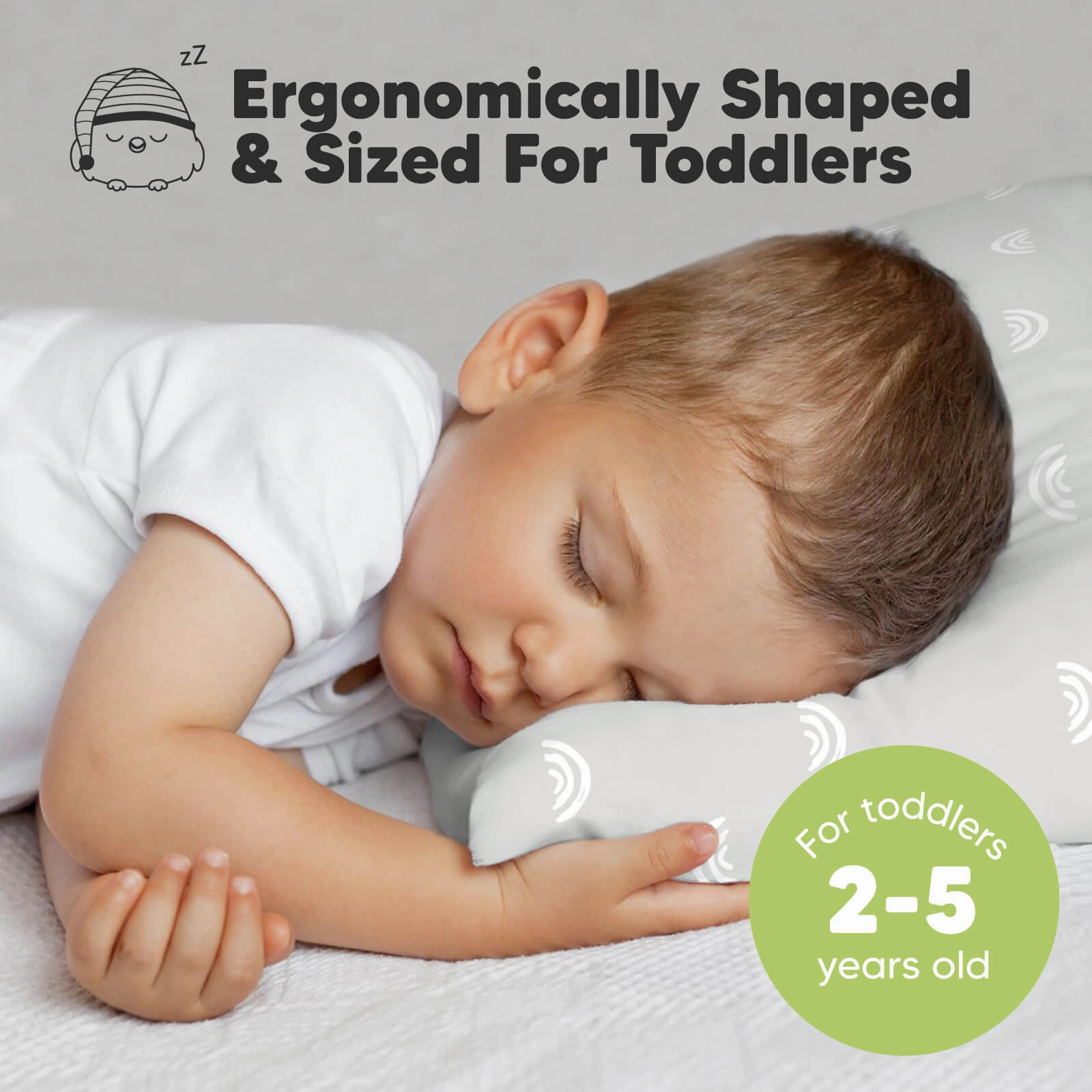 1-Pack Toddler Pillow (Gray Rainbow)