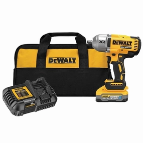 20V MAX XR Brushless Cordless ½ in. High Torque Impact Wrench with Hog Ring Anvil and POWERSTACK 5.0Ah Battery