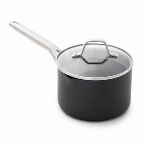 2.5qt Nonstick Hard Anodized Sauce Pan With Lid