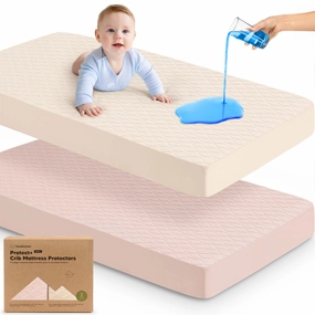 2-Pack Mavy Protect  Waterproof Crib Mattress Protector (Cameo)