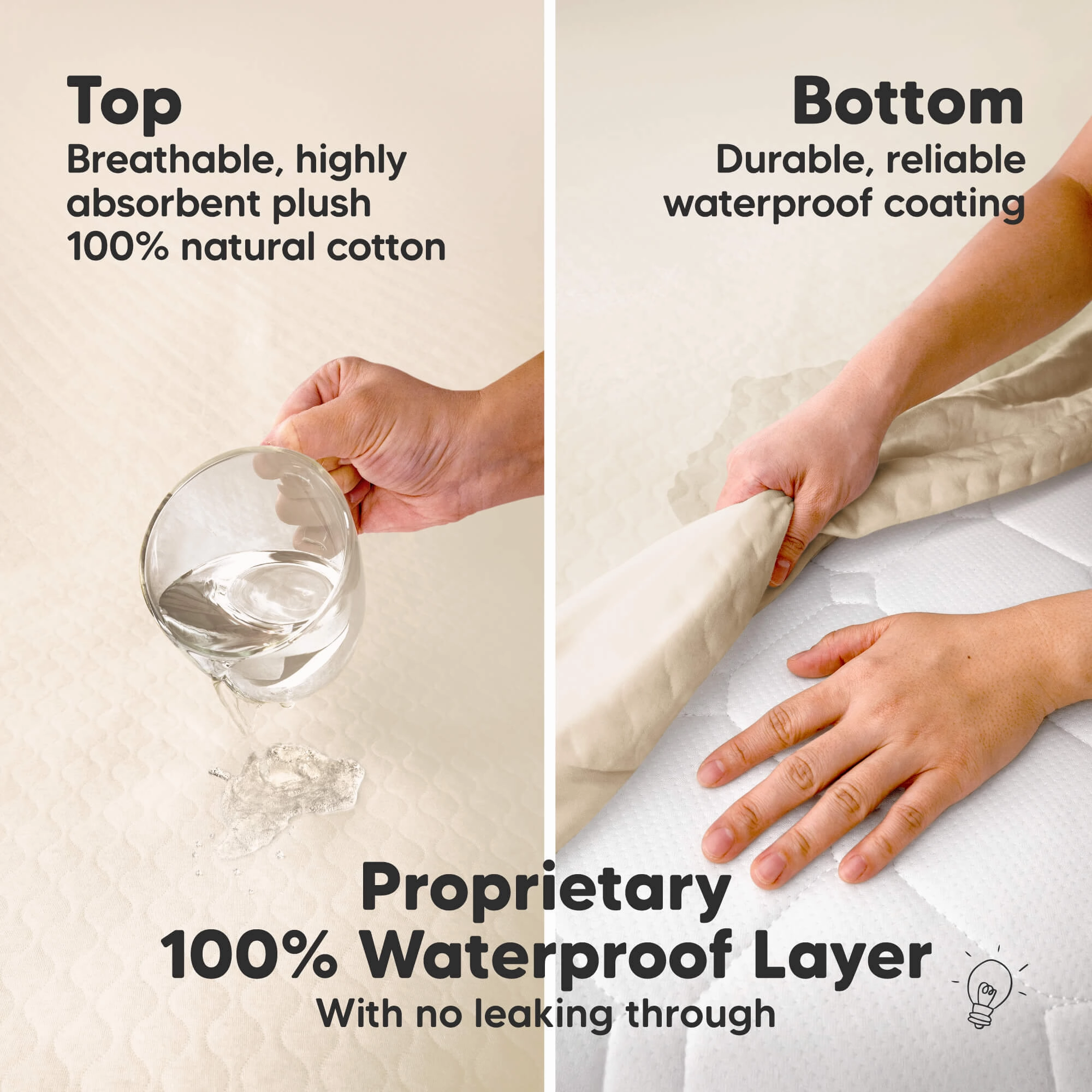 2-Pack Mavy Protect  Waterproof Crib Mattress Protector (Cameo)