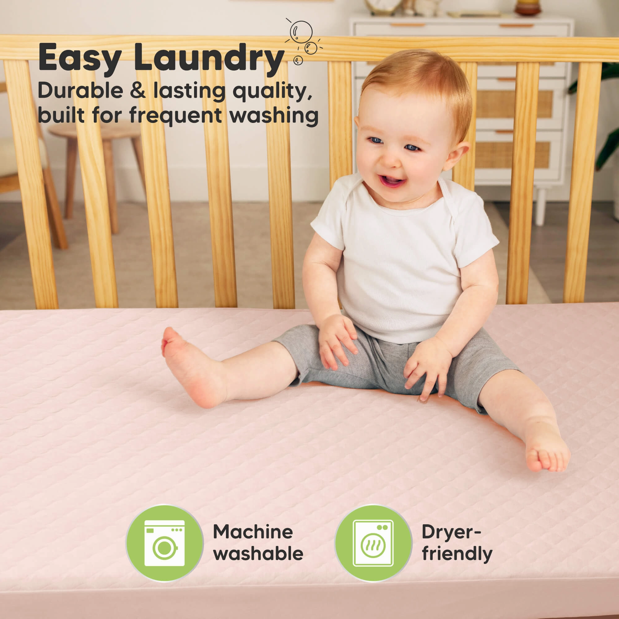 2-Pack Mavy Protect  Waterproof Crib Mattress Protector (Cameo)