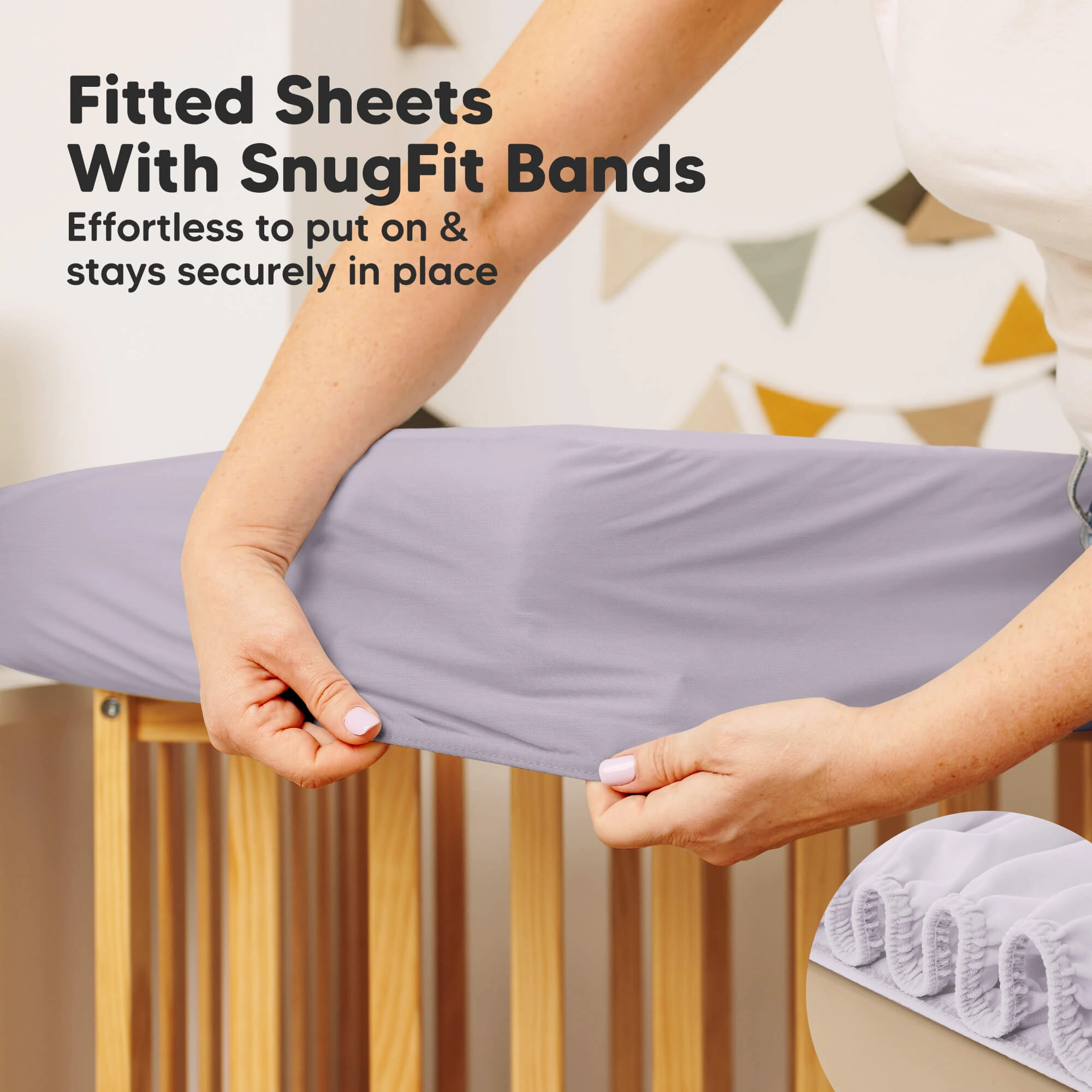 2-Pack Quin Protect  Waterproof Crib Mattress Protector (Thistle)