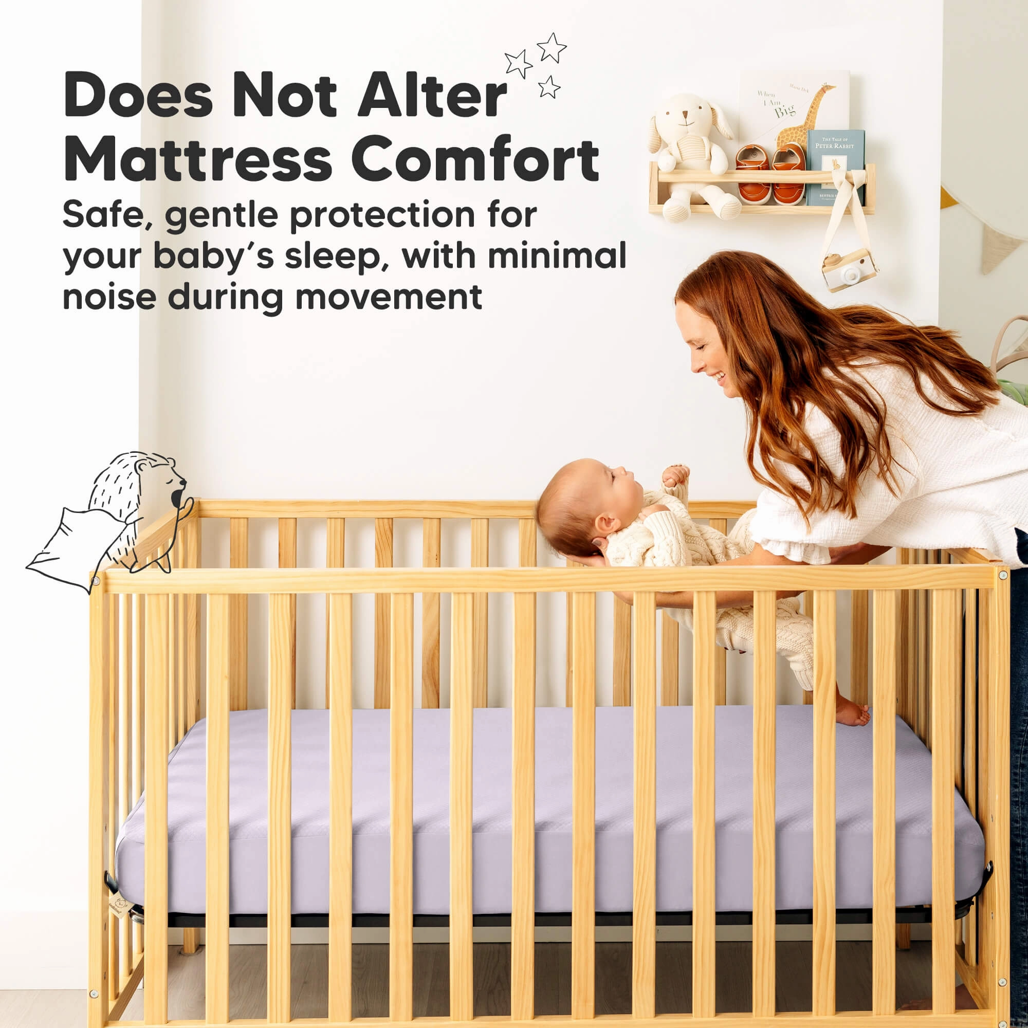 2-Pack Quin Protect  Waterproof Crib Mattress Protector (Thistle)