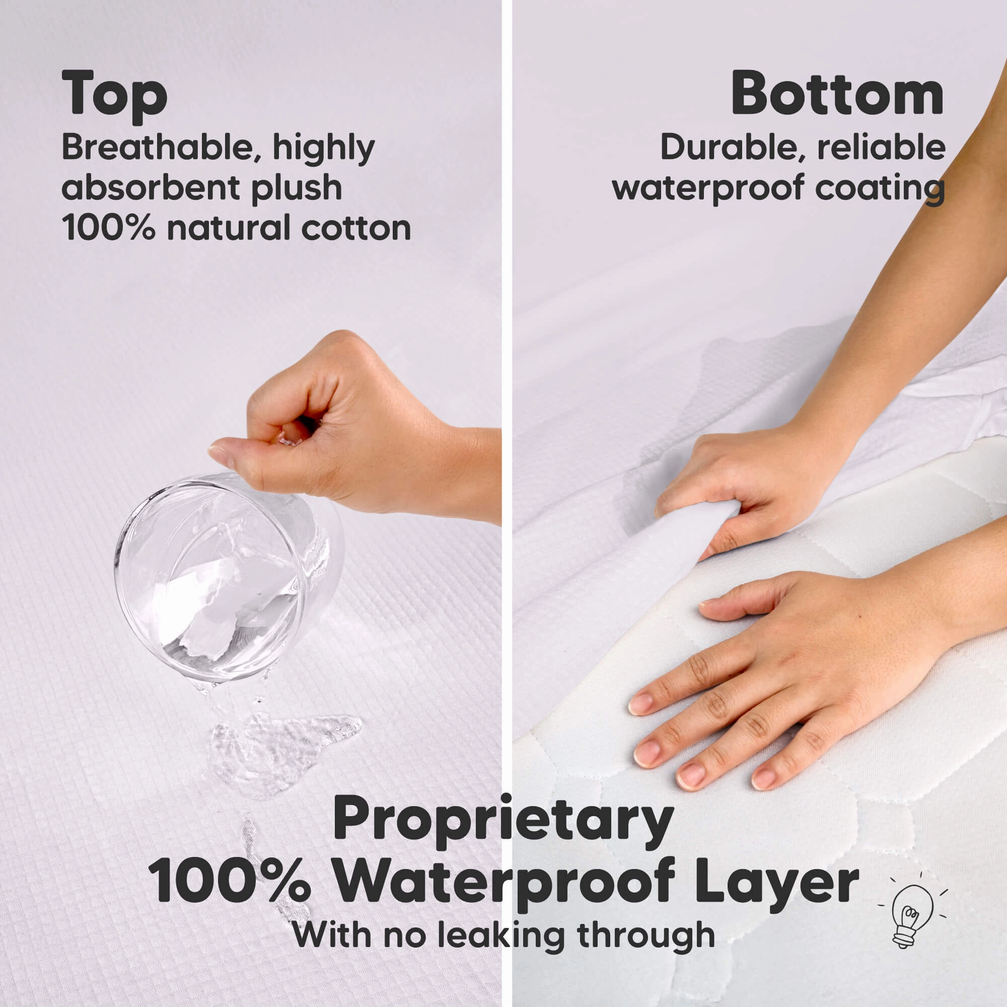2-Pack Quin Protect  Waterproof Crib Mattress Protector (Thistle)