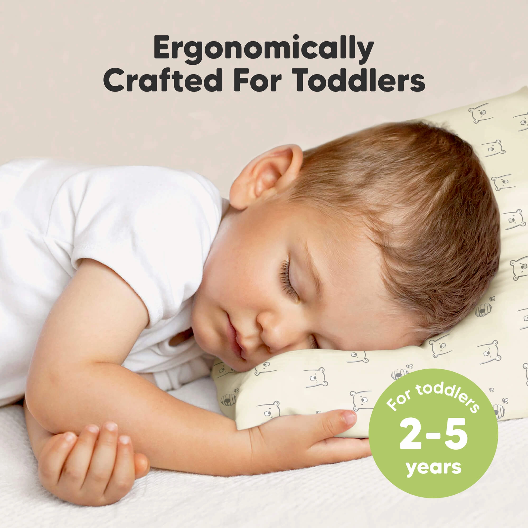 2-Pack Toddler Pillows (Bumble Bear)