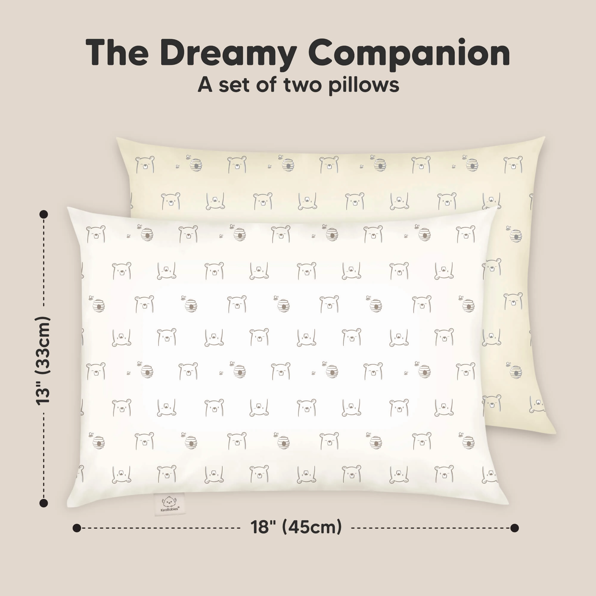 2-Pack Toddler Pillows (Bumble Bear)