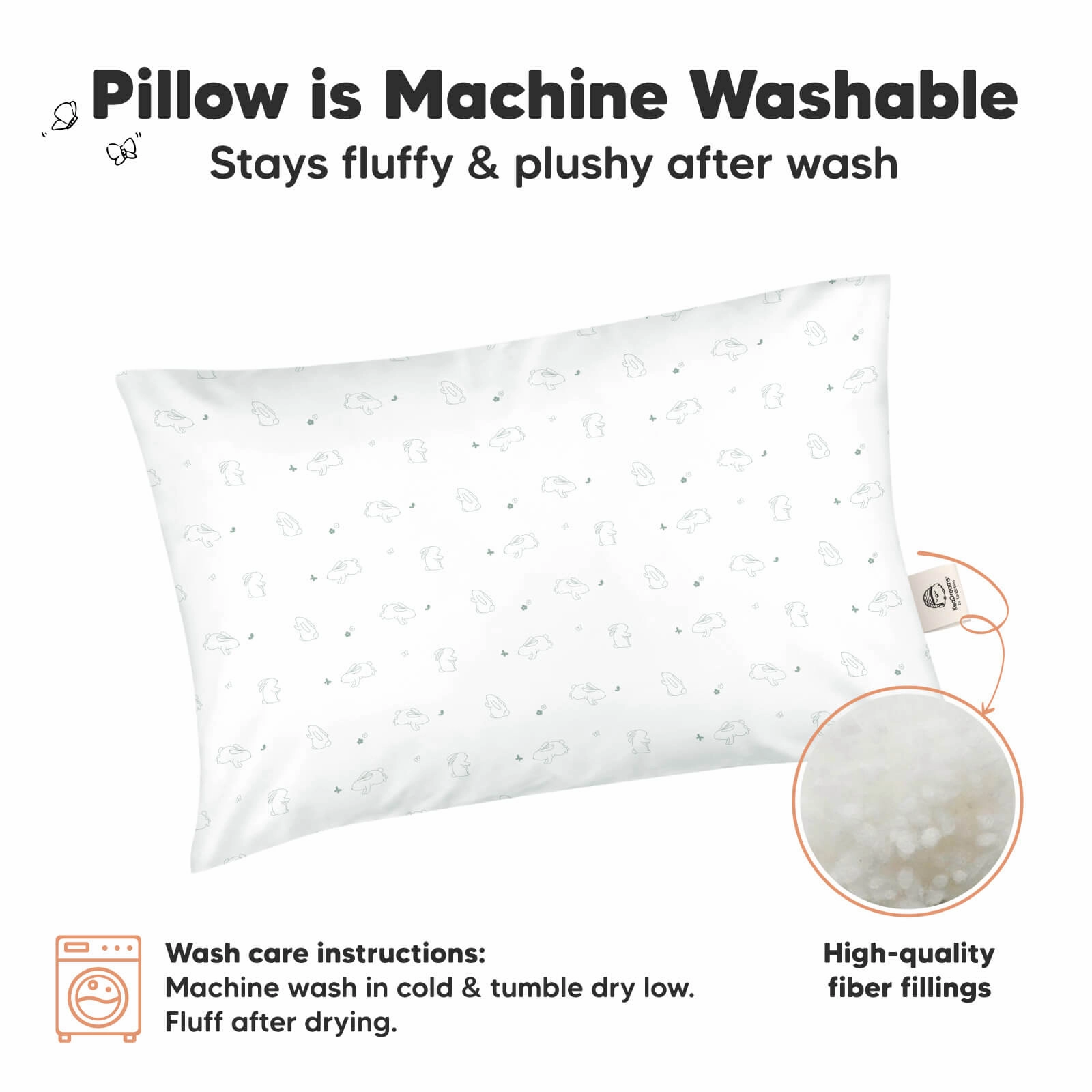 2-Pack Toddler Pillows (Bunnies)