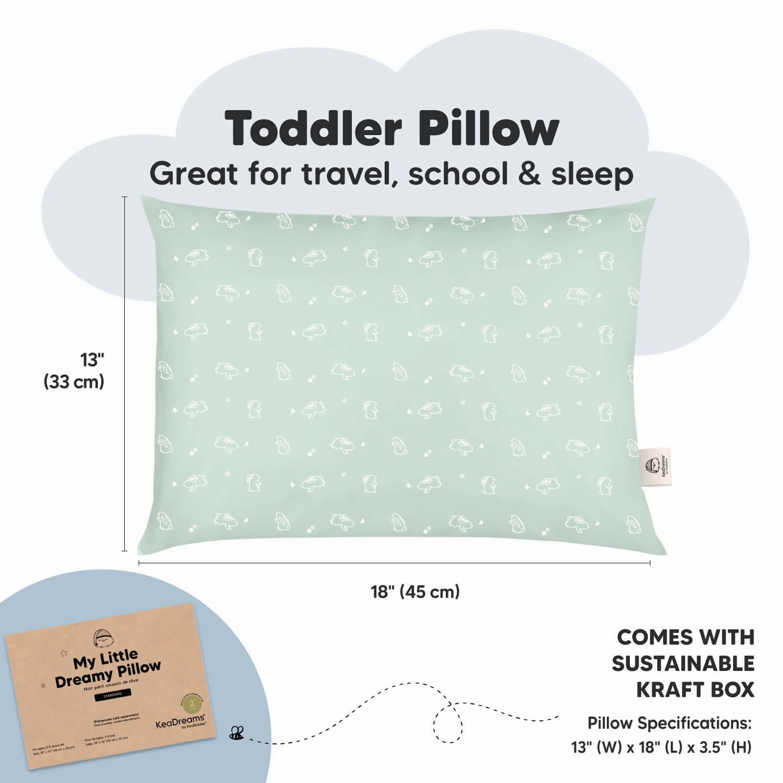 2-Pack Toddler Pillows (Bunnies)
