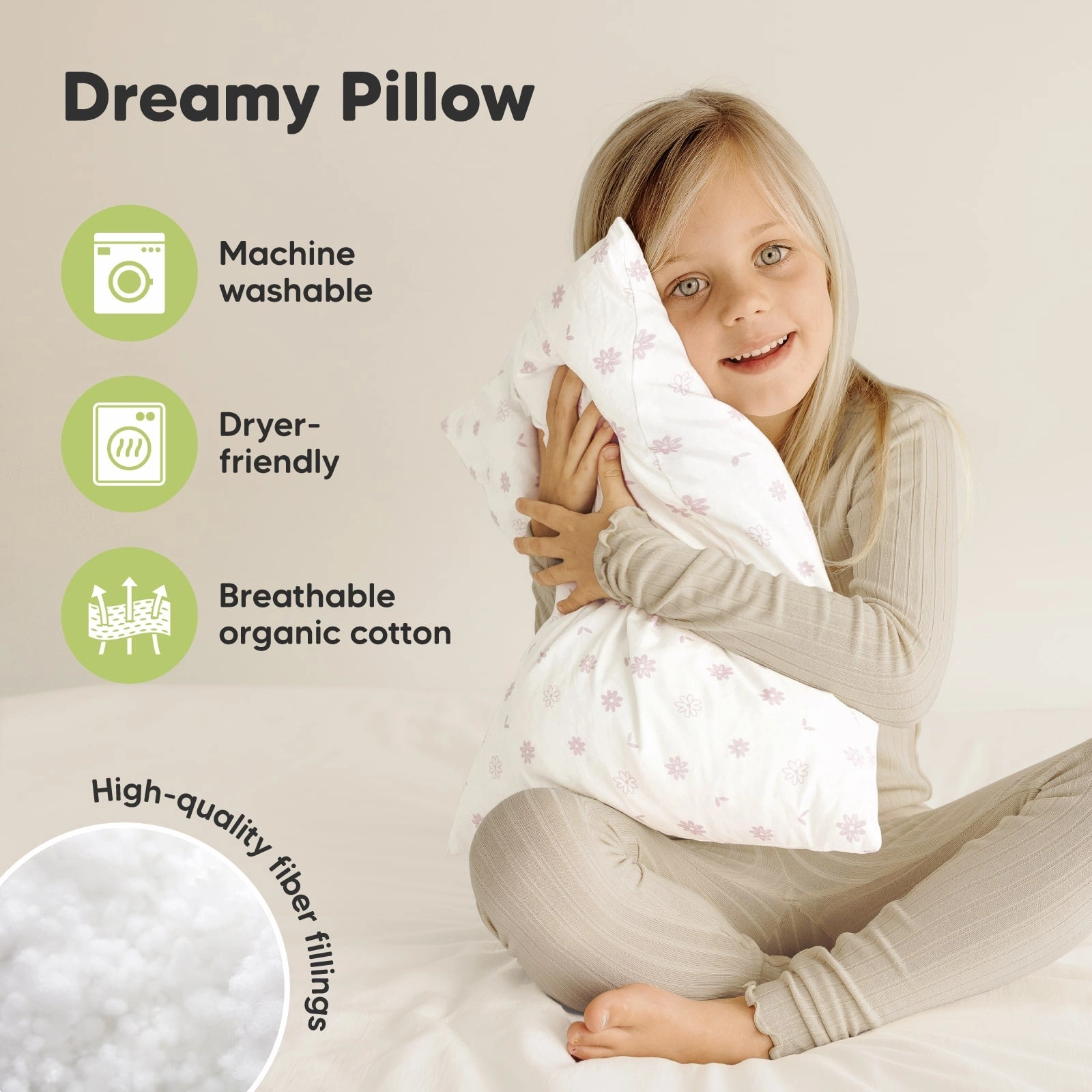 2-Pack Toddler Pillows (Daisy)