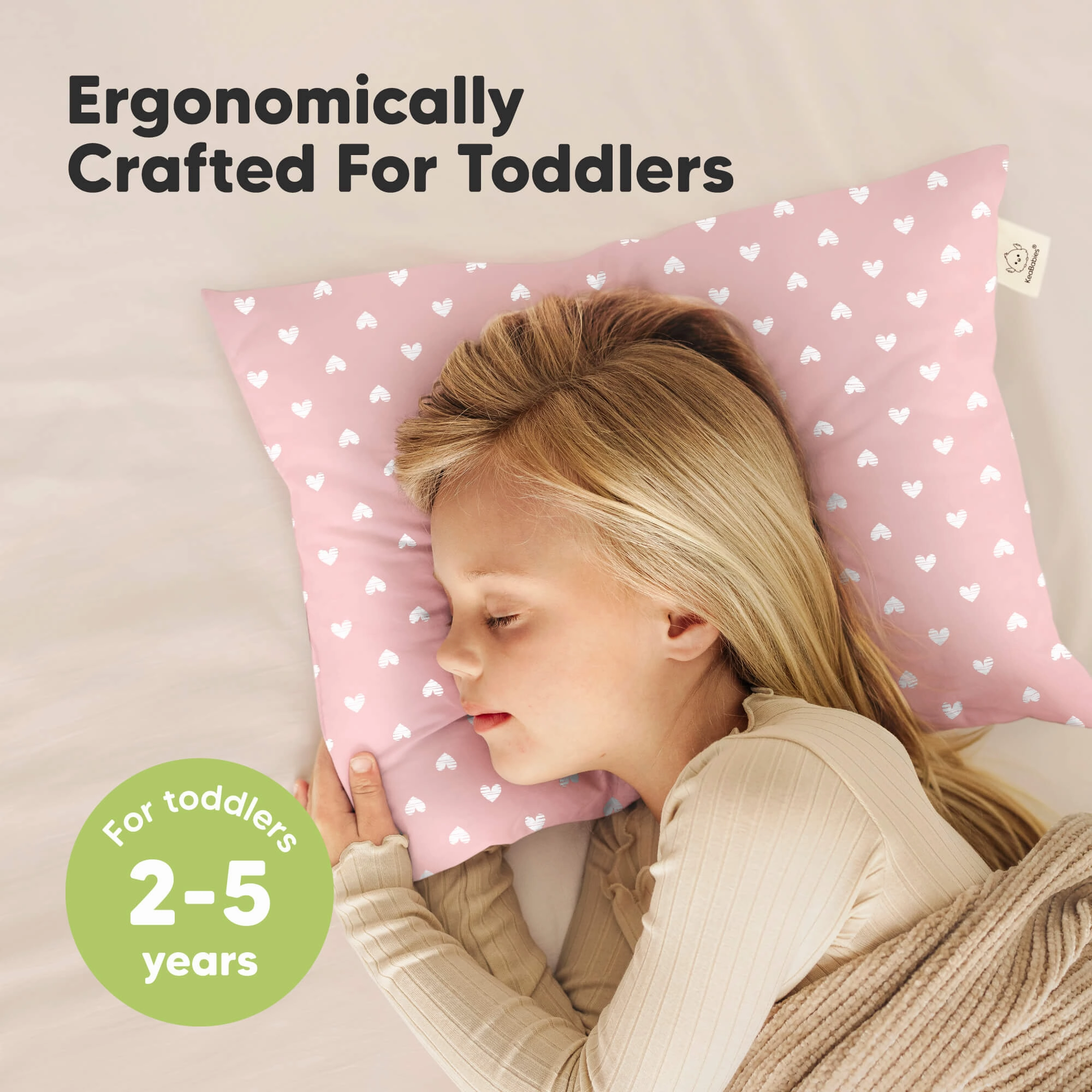 2-Pack Toddler Pillows (Hearts)