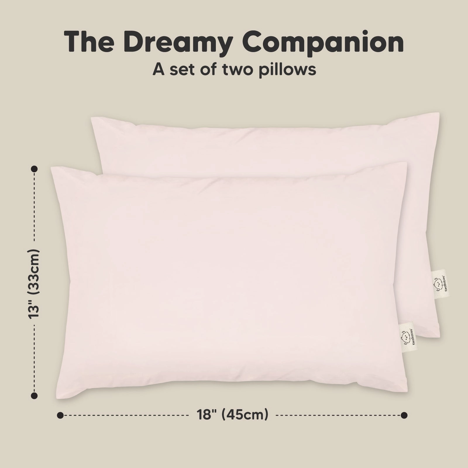 2-Pack Toddler Pillows (Mist Pink)