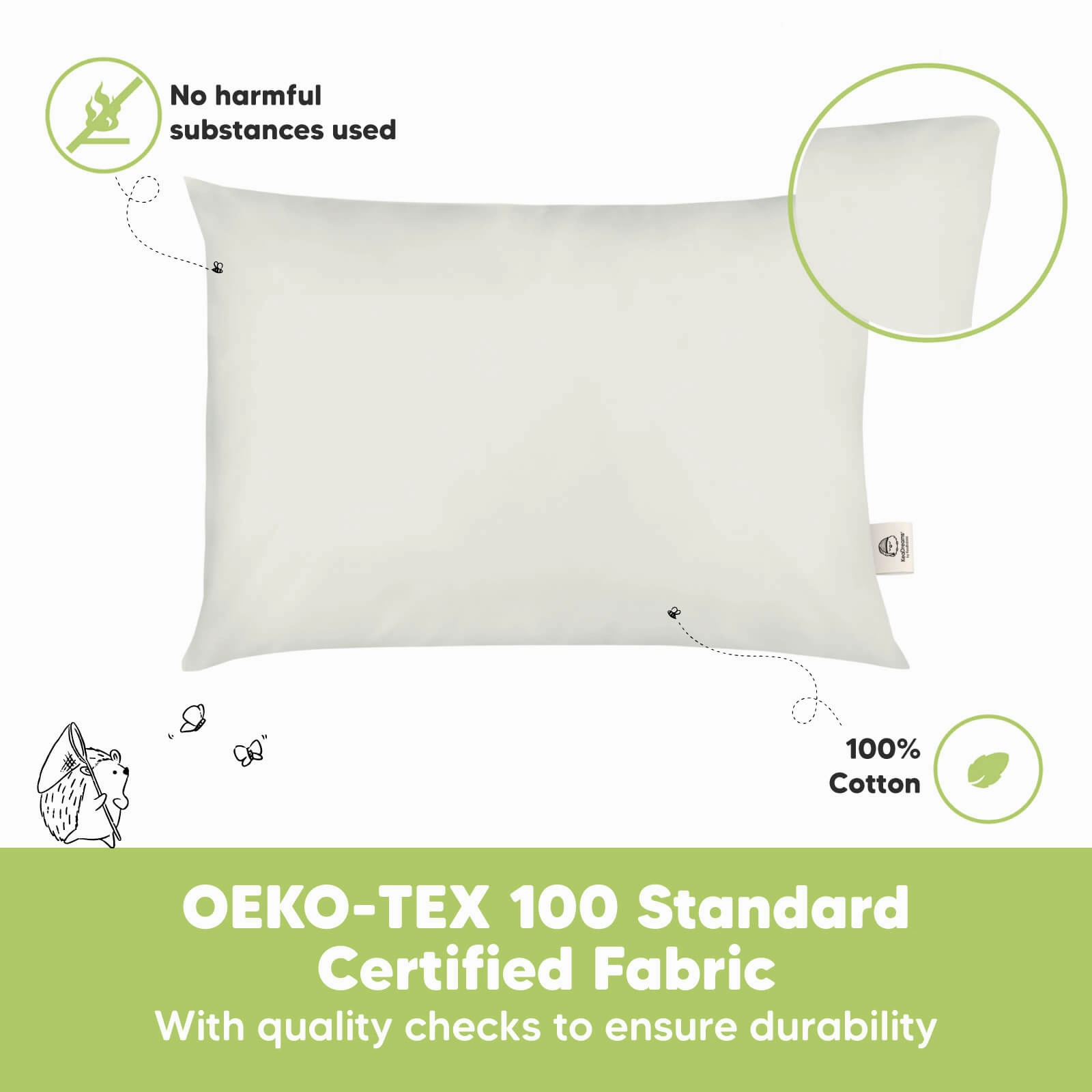2-Pack Toddler Pillows (Pearl Gray)