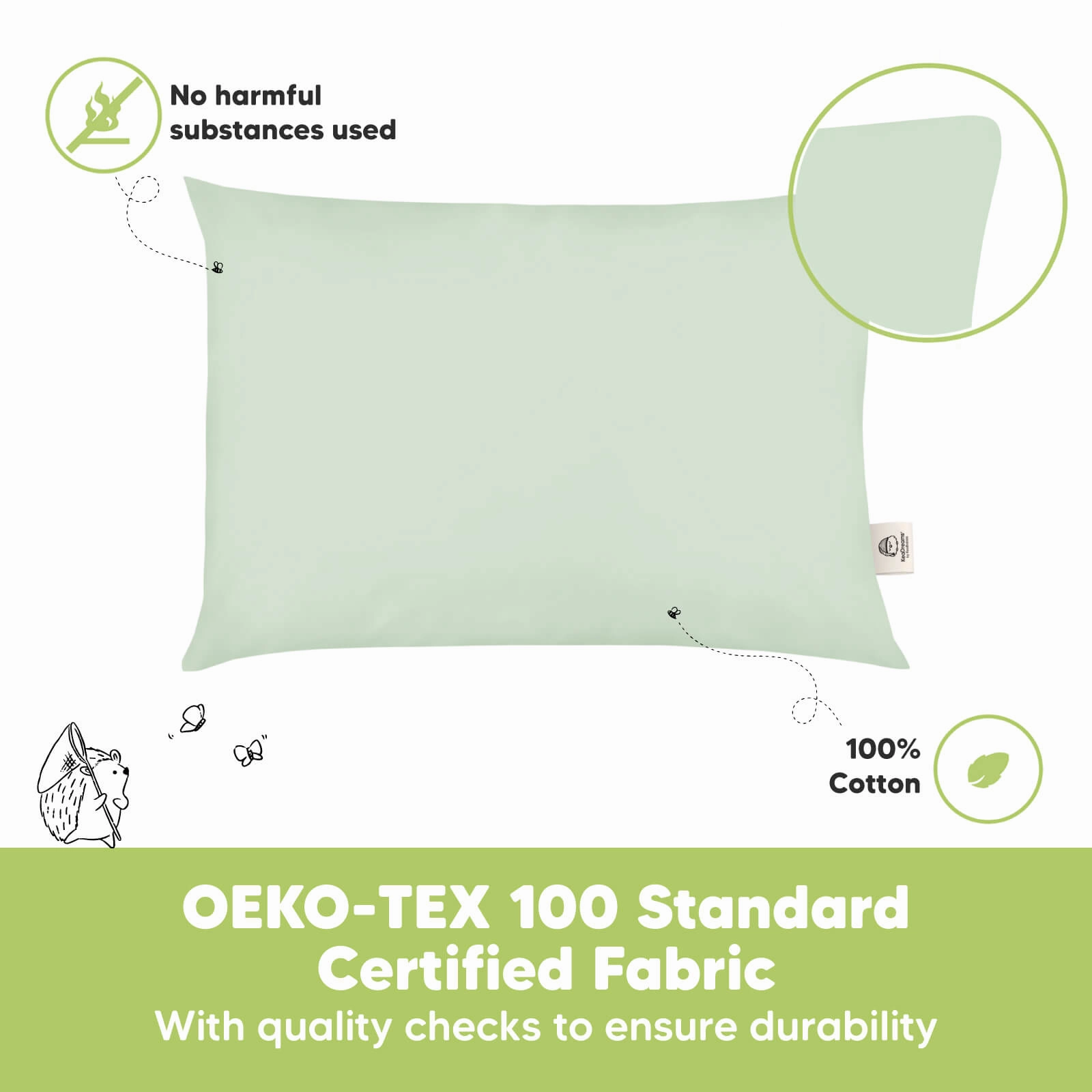 2-Pack Toddler Pillows (Sage)