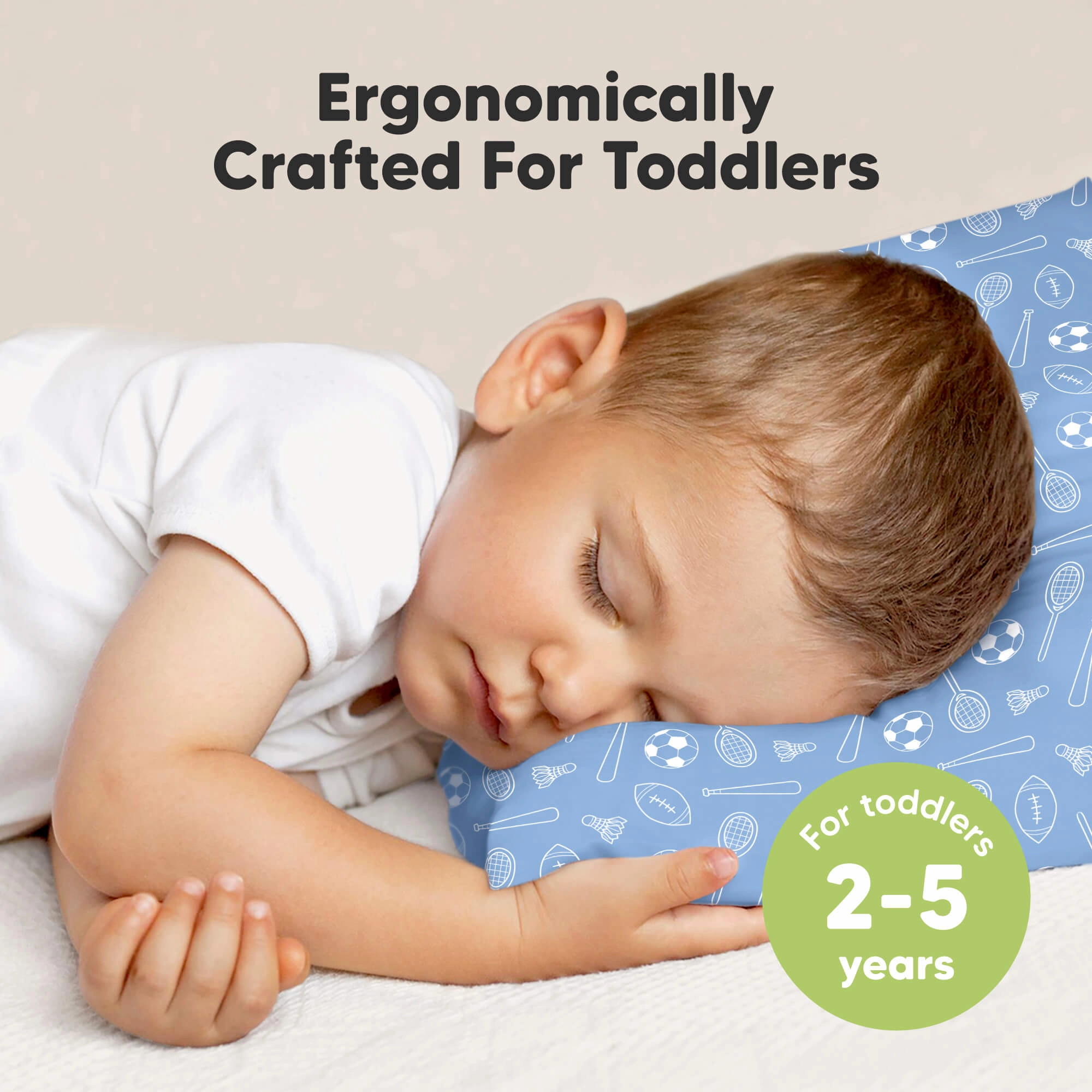 2-Pack Toddler Pillows (Sports)