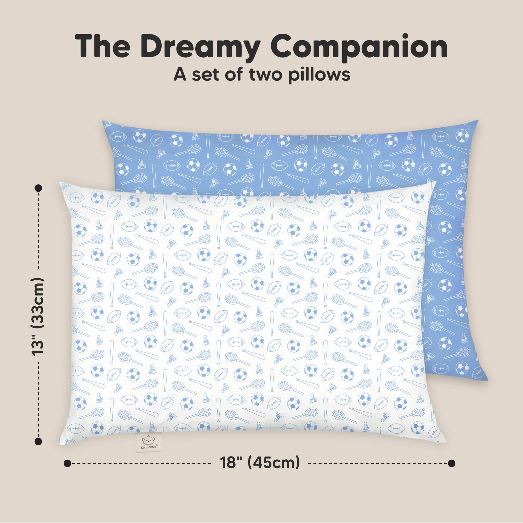 2-Pack Toddler Pillows (Sports)