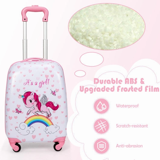 2 Pieces Kids Luggage Set 12 Inch Backpack and 16 Inch Kid Carry on Suitcase With Wheels