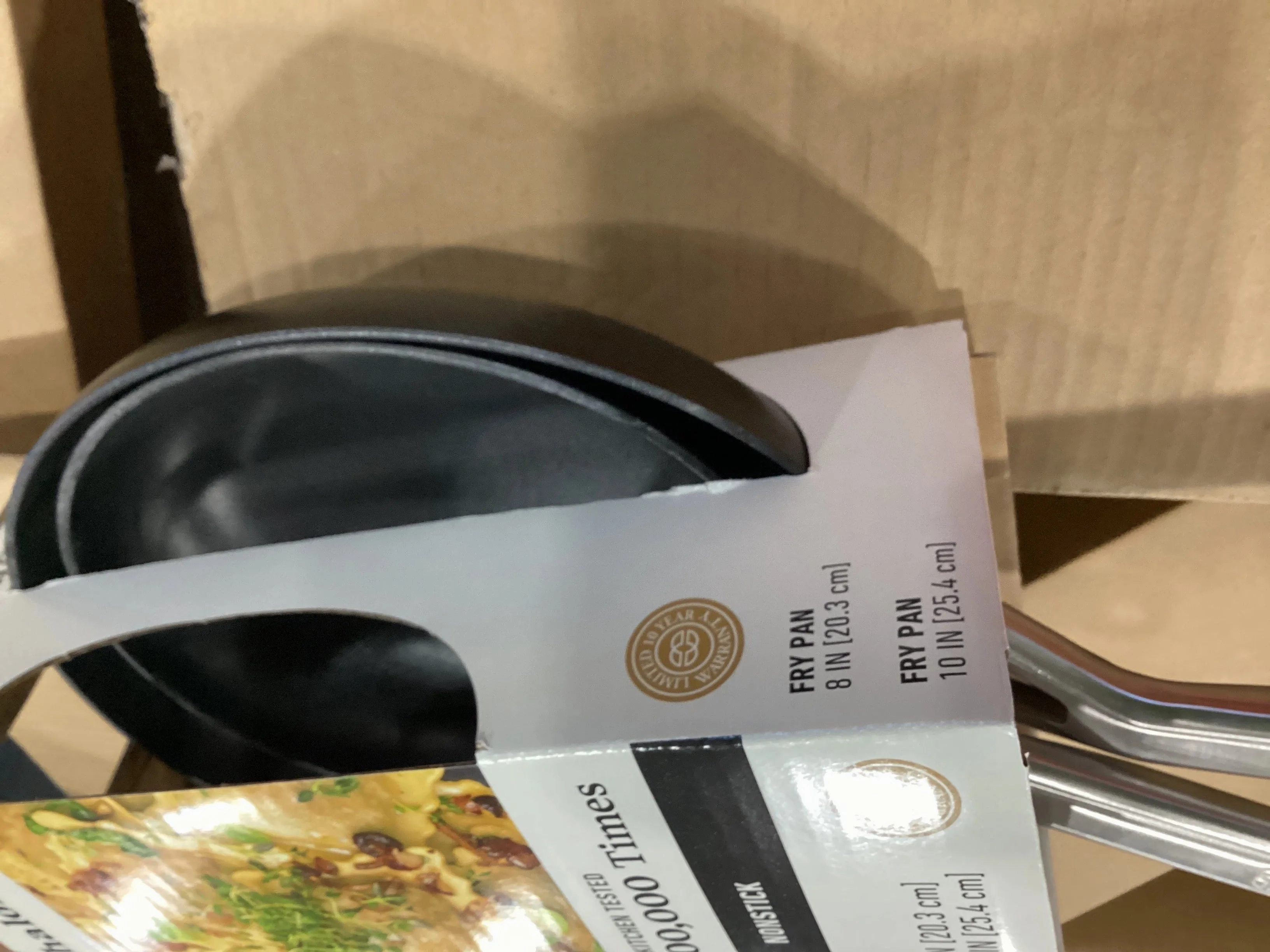 2pc 8" and 10" Hard Anodized Aluminum Nonstick Fry Pan Set Black: Stay-Cool Handle, Oven & Dishwasher Safe, 10-Year Warranty