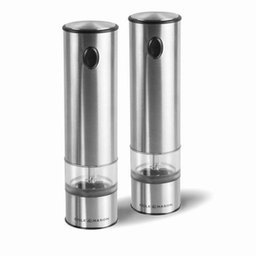 8" Stainless Steel Electronic Salt and Pepper Mill Gift Set
