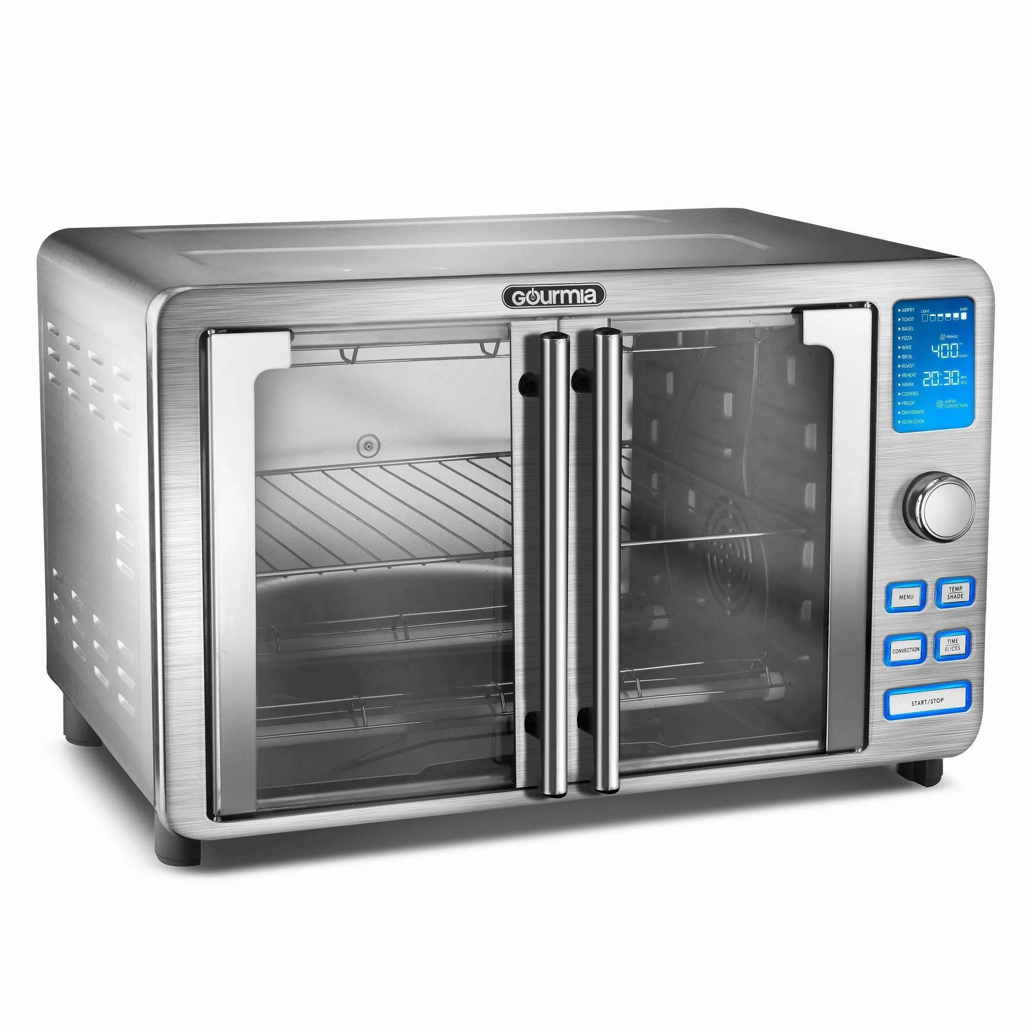 9-Slice Digital Air Fryer Oven with 14 One-Touch Cooking Functions and Auto French Doors (See Description)