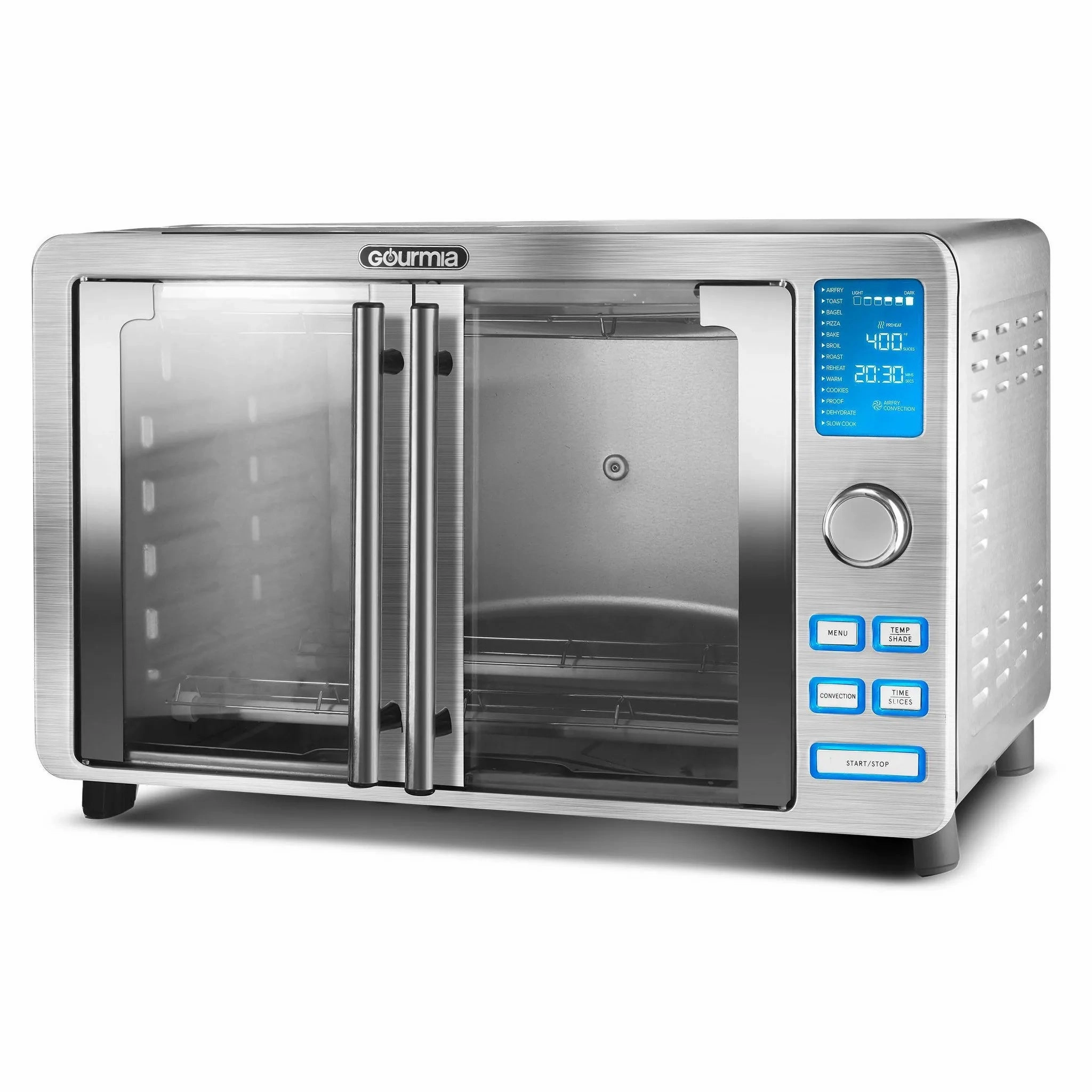 9-Slice Digital Air Fryer Oven with 14 One-Touch Cooking Functions and Auto French Doors (See Description)