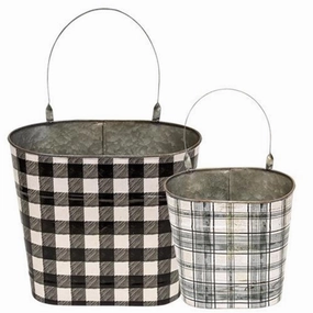 *2/Set Plaid Wall Pockets