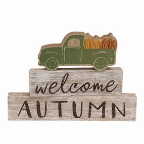 *3/Set Welcome Autumn Green Truck Blocks