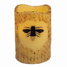 *Bee Burnt Ivory Timer Pillar Candle