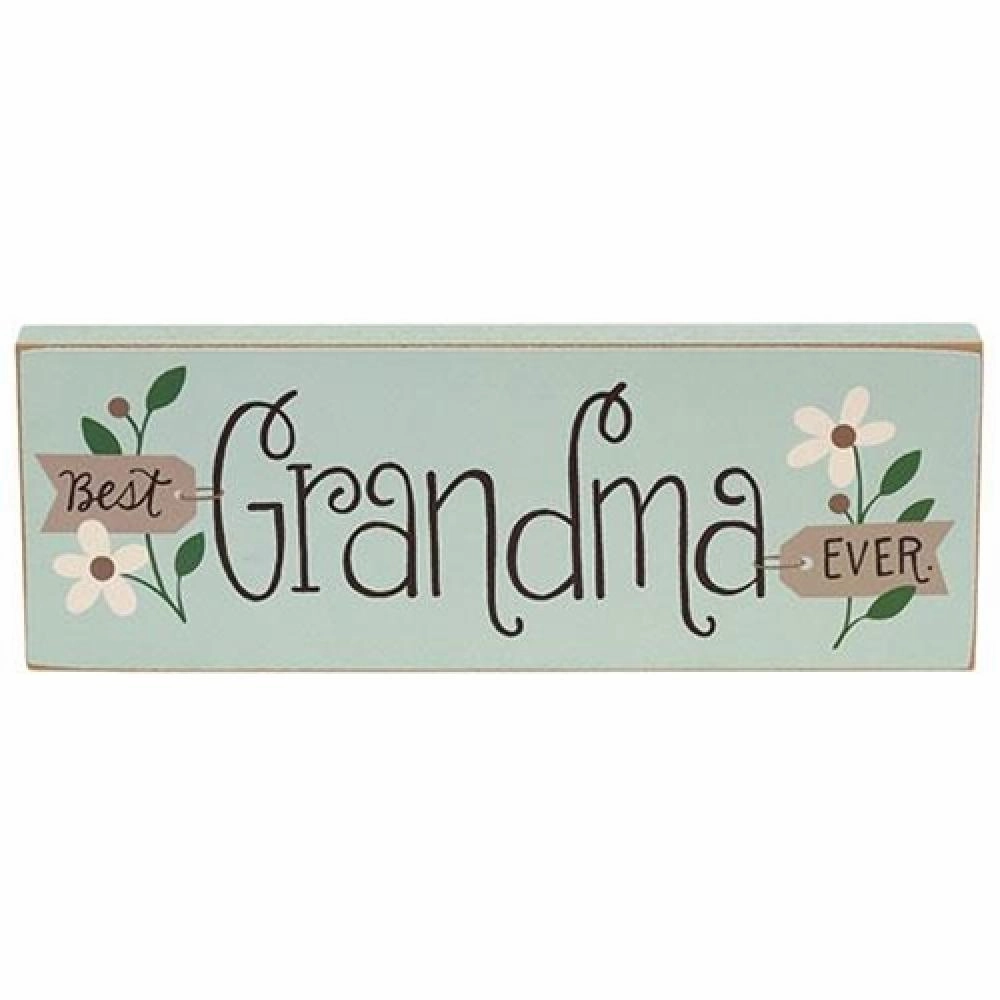 *Best Grandma Ever Floral Block