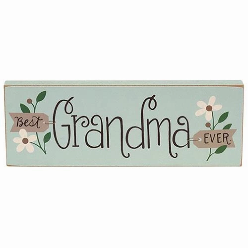 *Best Grandma Ever Floral Block
