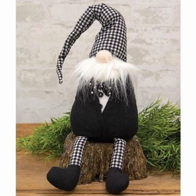 *Black & White Buffalo Check Tuxedo Gnome