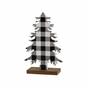 *Black & White Buffalo Check Wood Tree Small