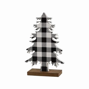*Black & White Buffalo Check Wood Tree Small