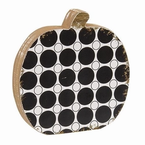 *Black & White Polka Dot Wooden Pumpkin