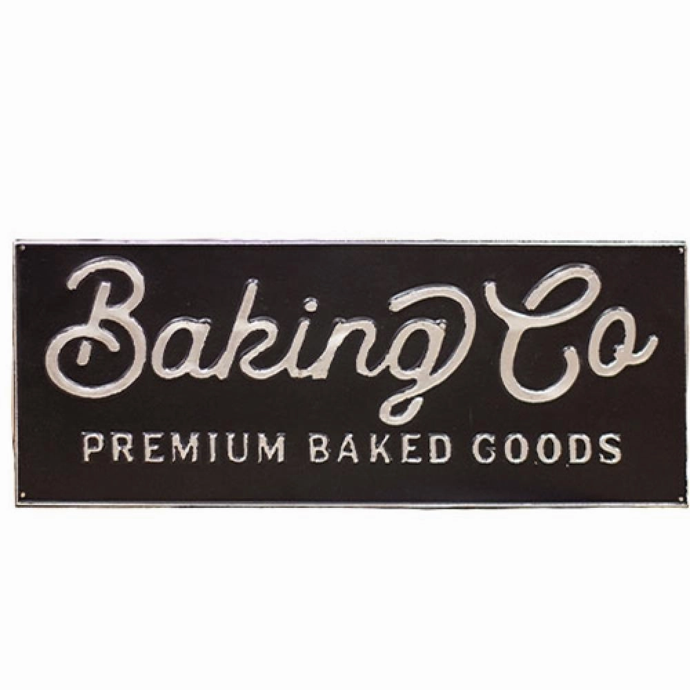 *Black and Galvanized Metal Baking Co Sign