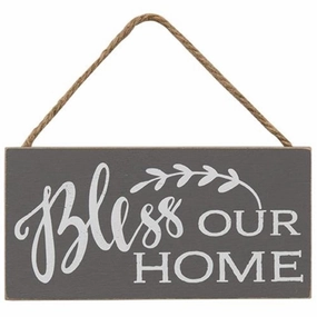 *Bless Our Home Rope Hanger Sign