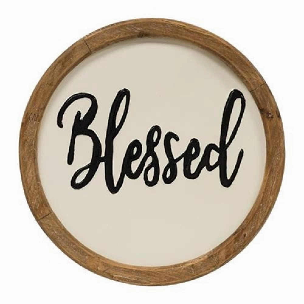 *Blessed Round Sign 12"