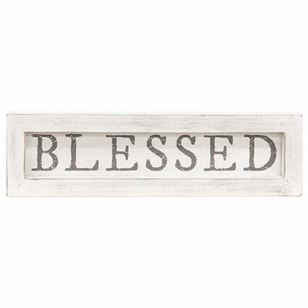 *Blessed White Framed Sign