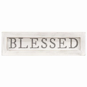 *Blessed White Framed Sign