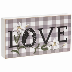 *Buffalo Check Lily & Bunny "Love" Box Sign