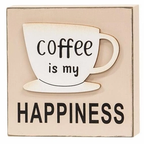 *Coffee Is My Happiness Wooden Block