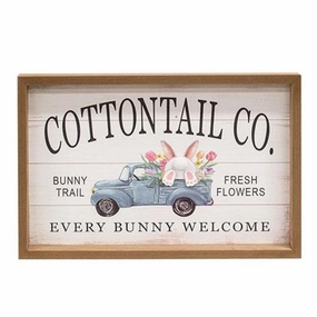 *Cottontail Co Bunny Truck Wood Framed Sign