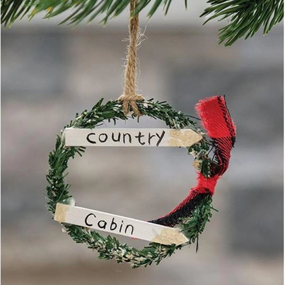 *Country Cabin Wreath Ornament