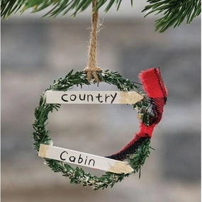 *Country Cabin Wreath Ornament
