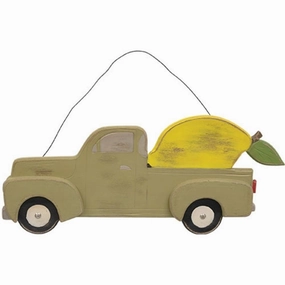 *Distressed Hanging Green Wooden Lemon Truck