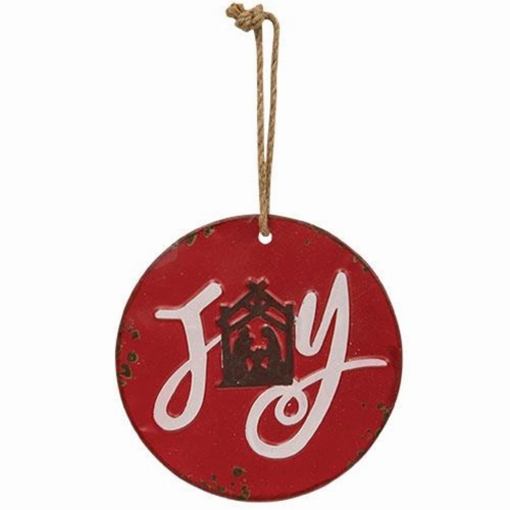 *Distressed Metal Joy Nativity Sign