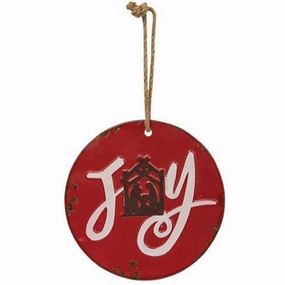 *Distressed Metal Joy Nativity Sign